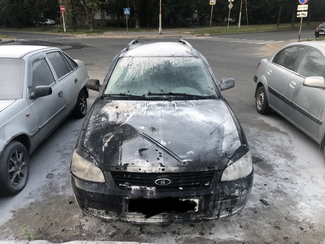В Вологодской области сгорела Lada Priora