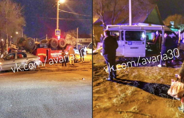 Человек погиб в ДТП с пожарной машиной и маршруткой в Астрахани