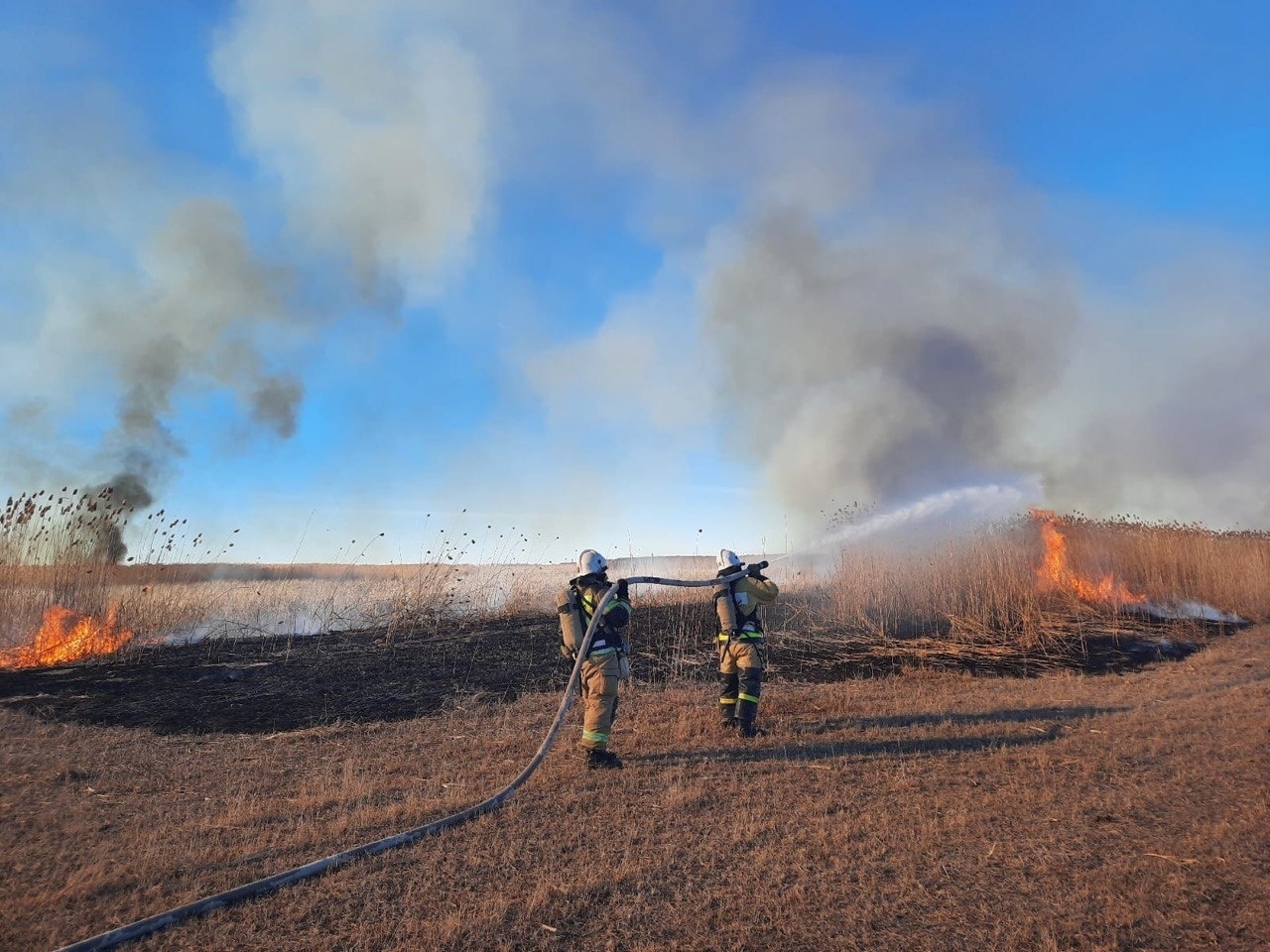 В Астрахани и четырех районах может пахнуть гарью из-за возгорания камыша