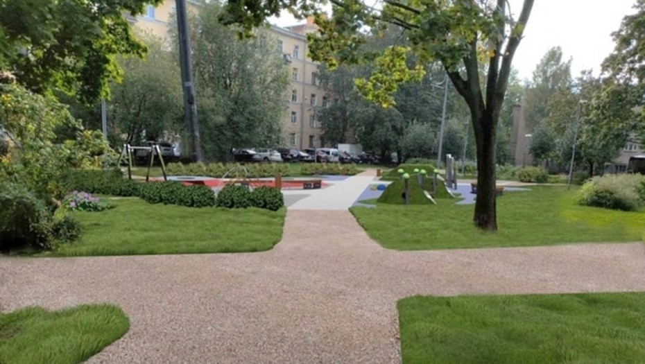 В Петербурге благоустроят сквер на углу улицы Пархоменко и проспекта Энгельса