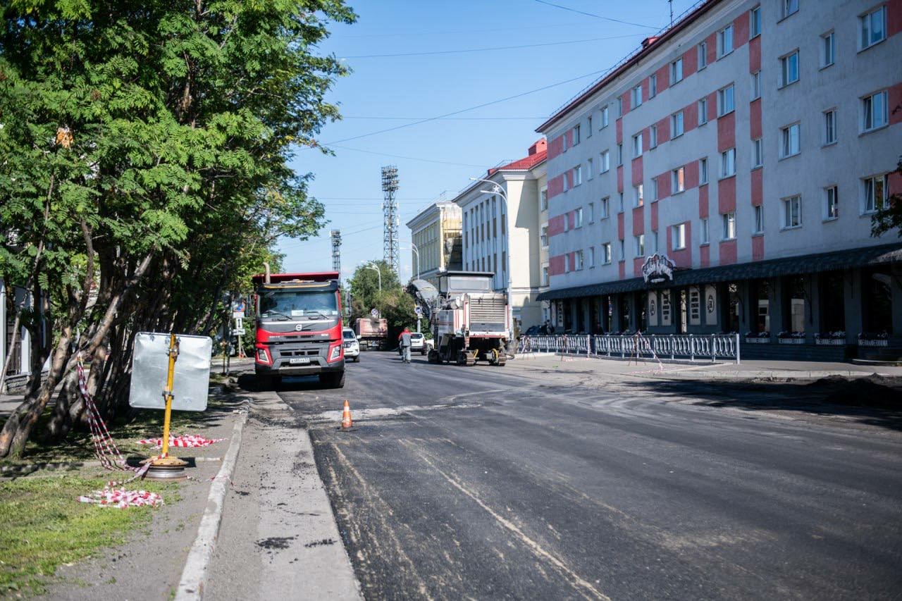 На улице Профсоюзов Мурманска начали ремонт