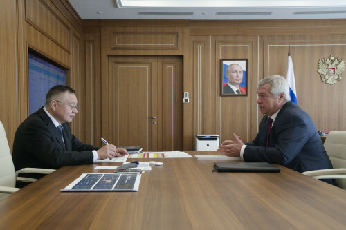 Василий Голубев обсудил с Иреком Фаузуллиным вопросы строительства и ремонта дорог на Дону 