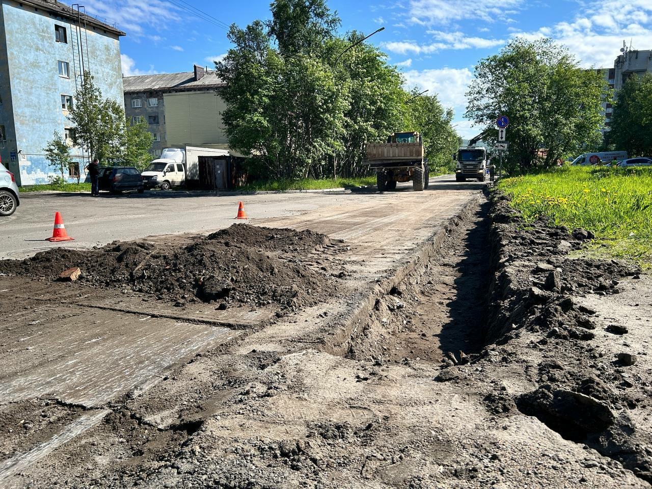 В Мурманске ремонтные работы стартовали на улице Подстаницкого