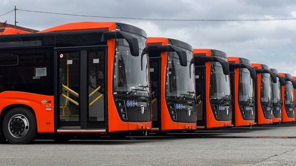 В Омск поступили 44 экологичных автобуса «НефАЗ» по нацпроекту «Безопасные качественные дороги»