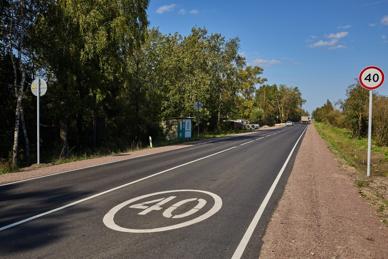 В Ломоносовском районе отремонтировали участок Ропшинского шоссе