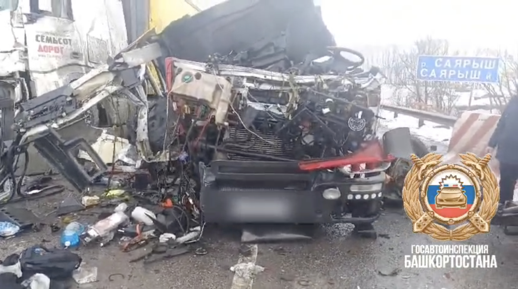 В Башкирии водитель молоковоза погиб в ДТП с тягачом на трассе Р-240