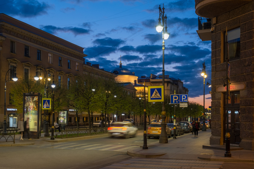 В Санкт-Петербурге проспект Чернышевского оборудовали светодиодным освещением