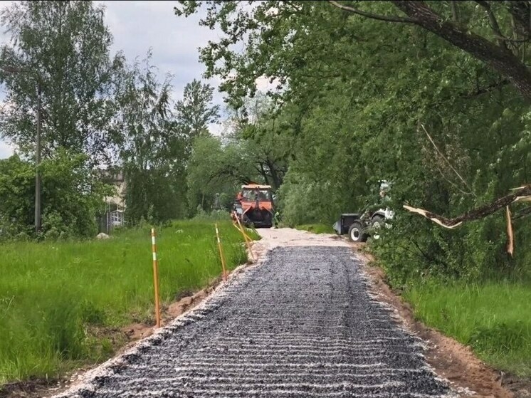 В Великом Новгороде ведут работы по восстановлению тротуара на улице Нехинской