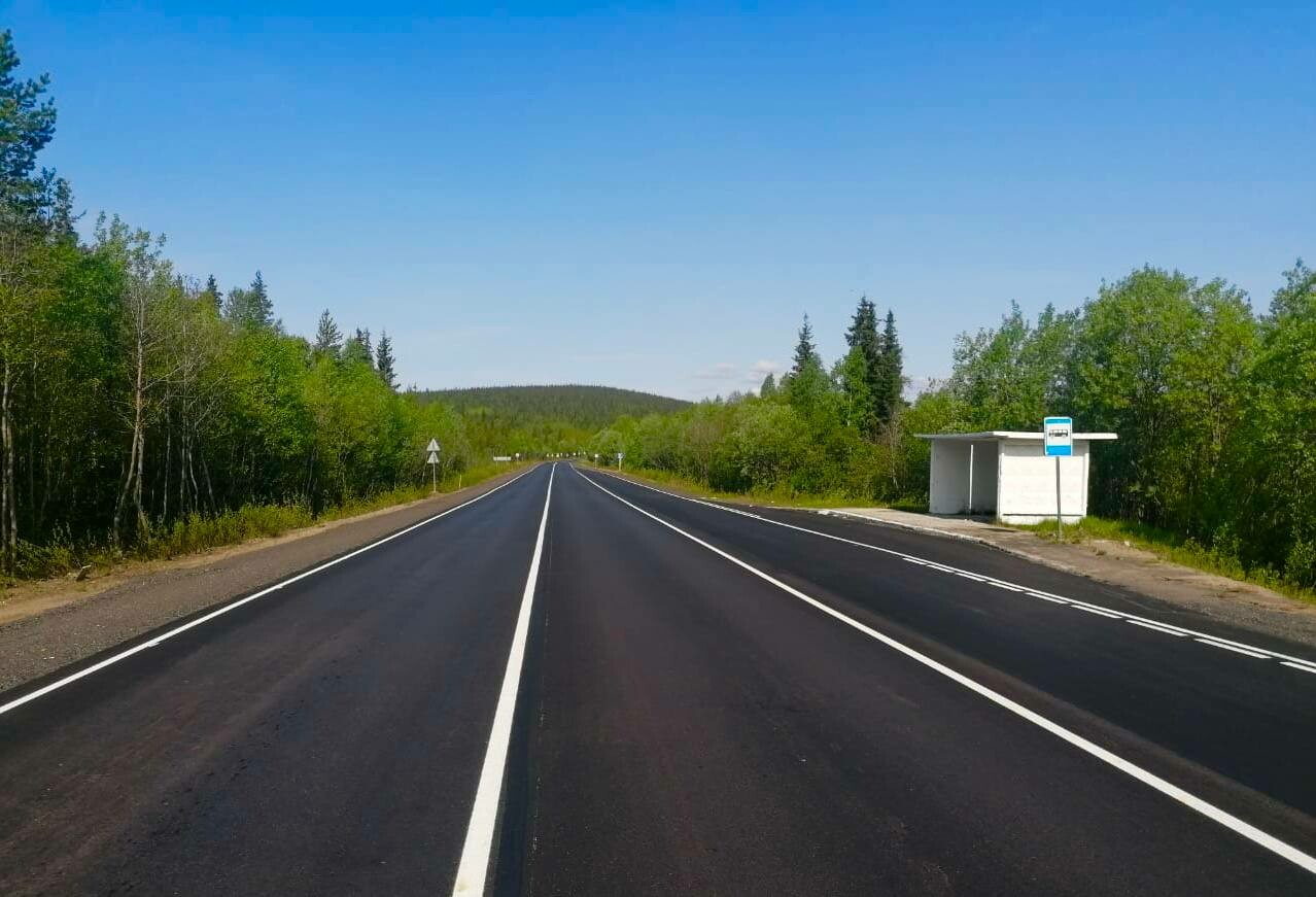 На автоподъезде к Апатитам завершили дорожные работы