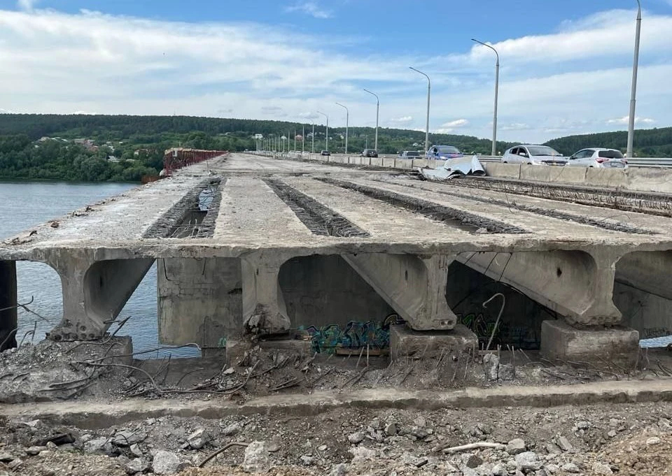Ремонт Кузбасского моста в Кемерове идет быстрее срока