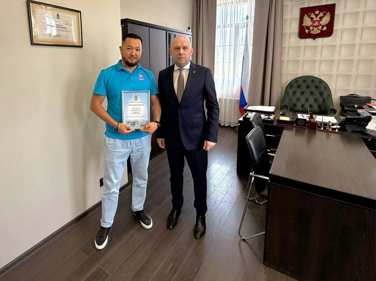 Героический поступок Наиля Ильясова отметили в Минтрансе Астраханской области