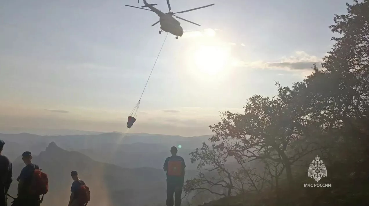 В Крыму бушует ландшафтный пожар
