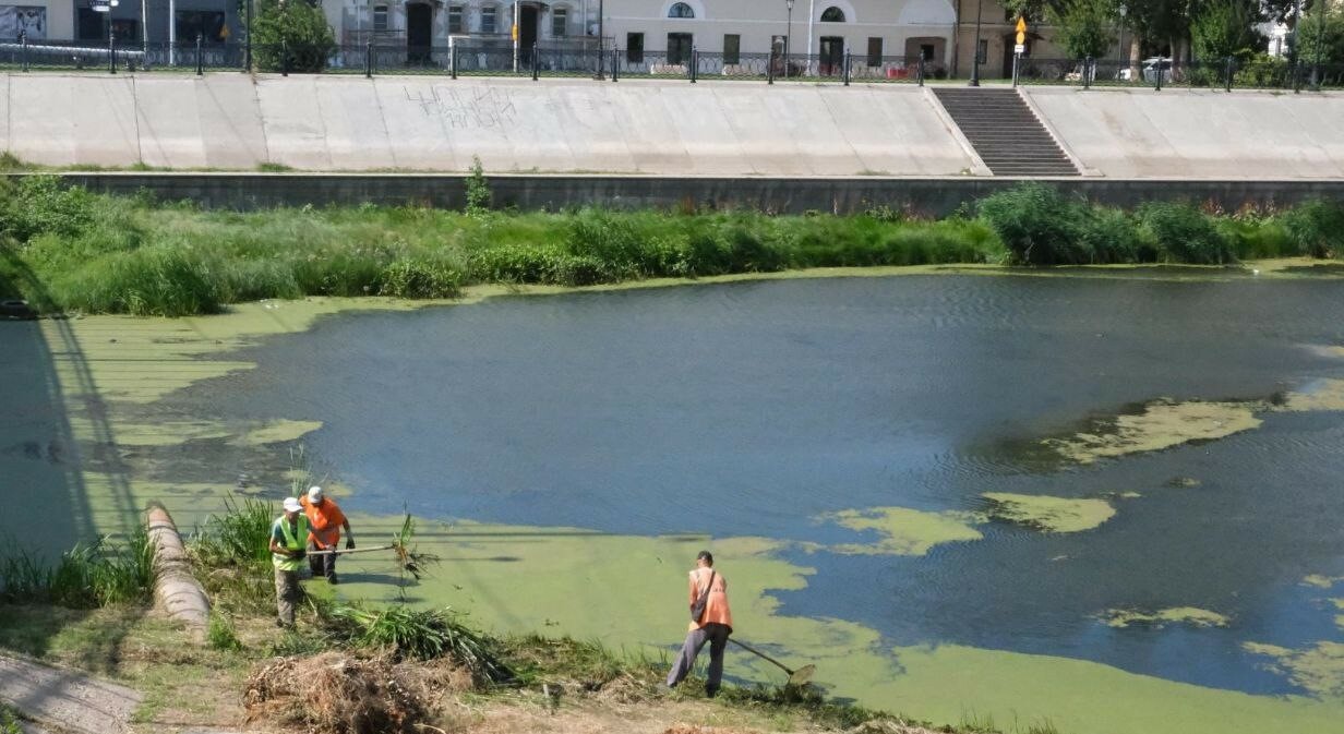В центре Астрахани убрали пять тонн мусора и водорослей со «Стрелки»