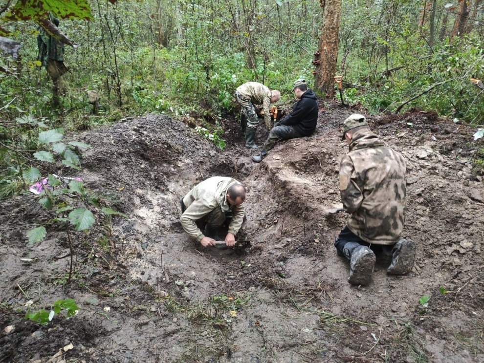 Под Колпино поисковики обнаружили останки 41 бойца Красной Армии