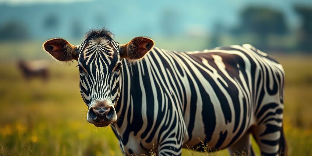 Ученые Японии получили Шнобелевскую премию за раскрашивание коровы в цвета зебры