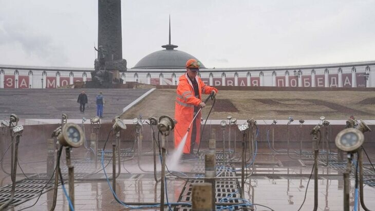 Фонтан «Годы войны» на Поклонной горе готовят к зиме