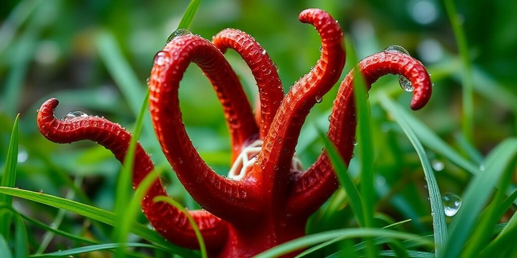 Британка обнаружила необычный гриб с щупальцами и запахом гнили