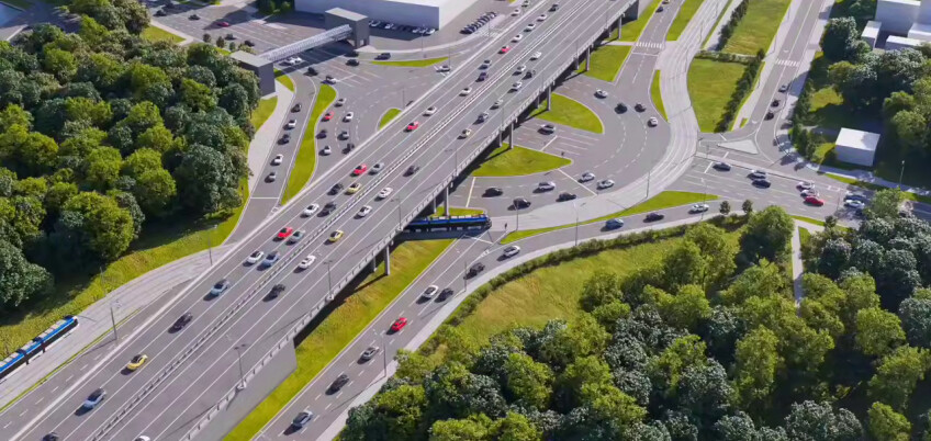 В Москве продолжается строительство эстакады на шоссе Энтузиастов