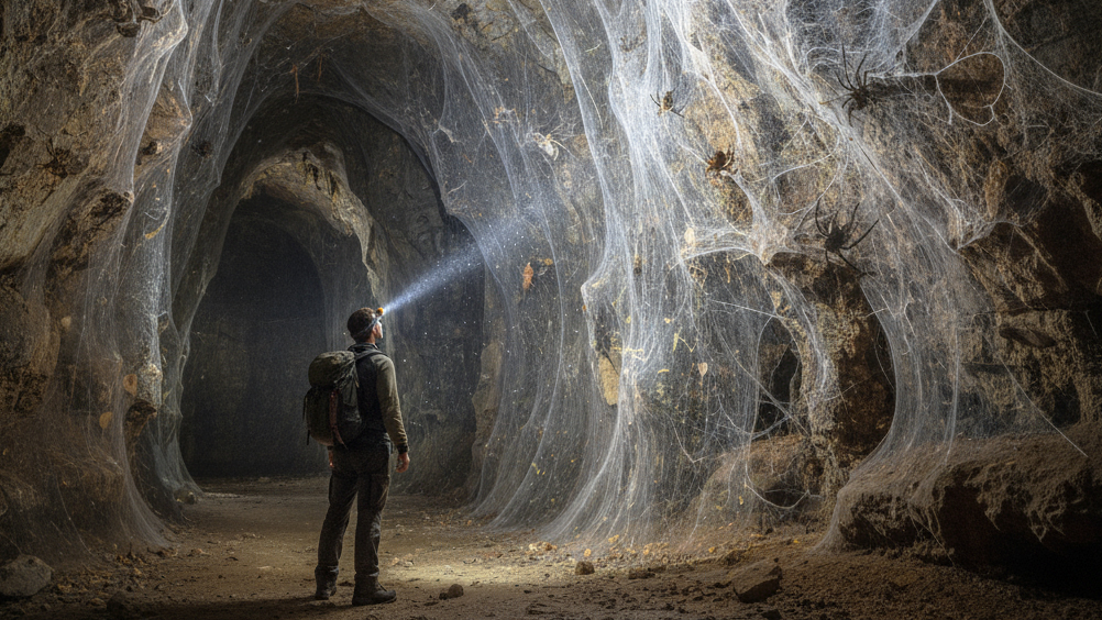 Ученые нашли в пещере самую гигантскую в мире паутину