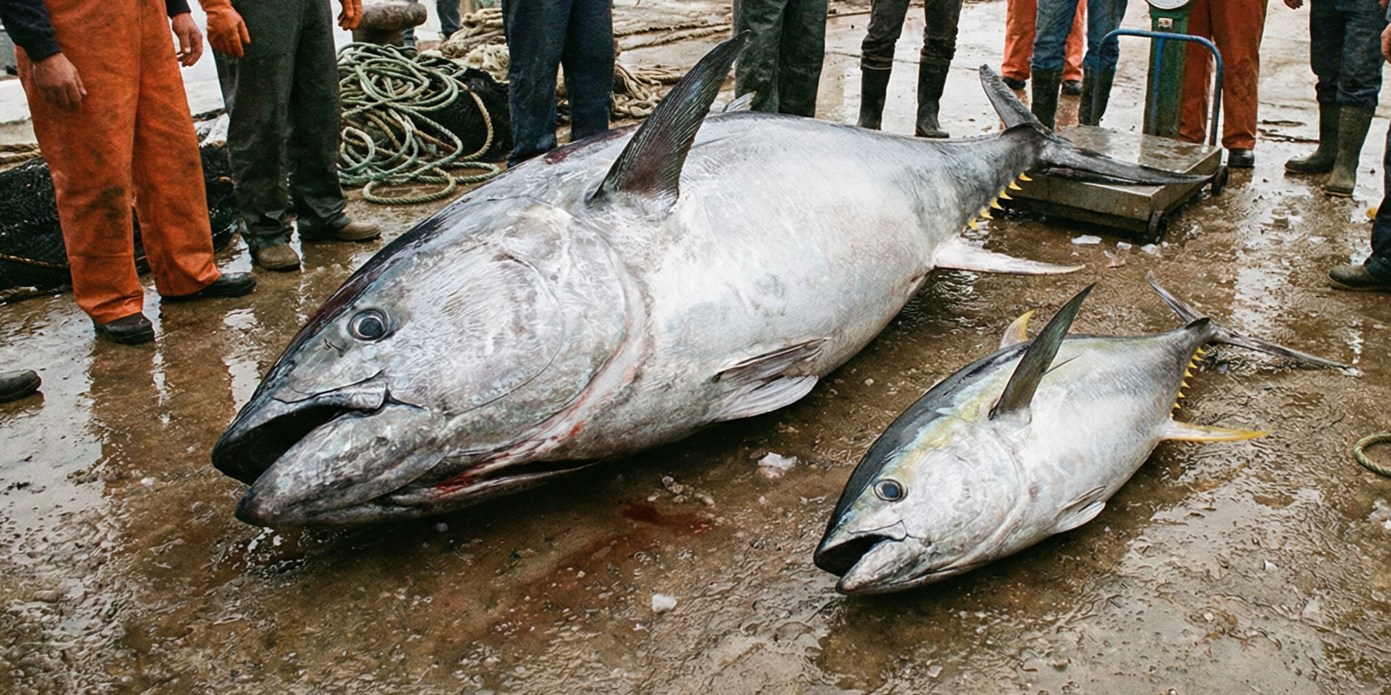Тунца весом с медведя выловили на берегу Японии
