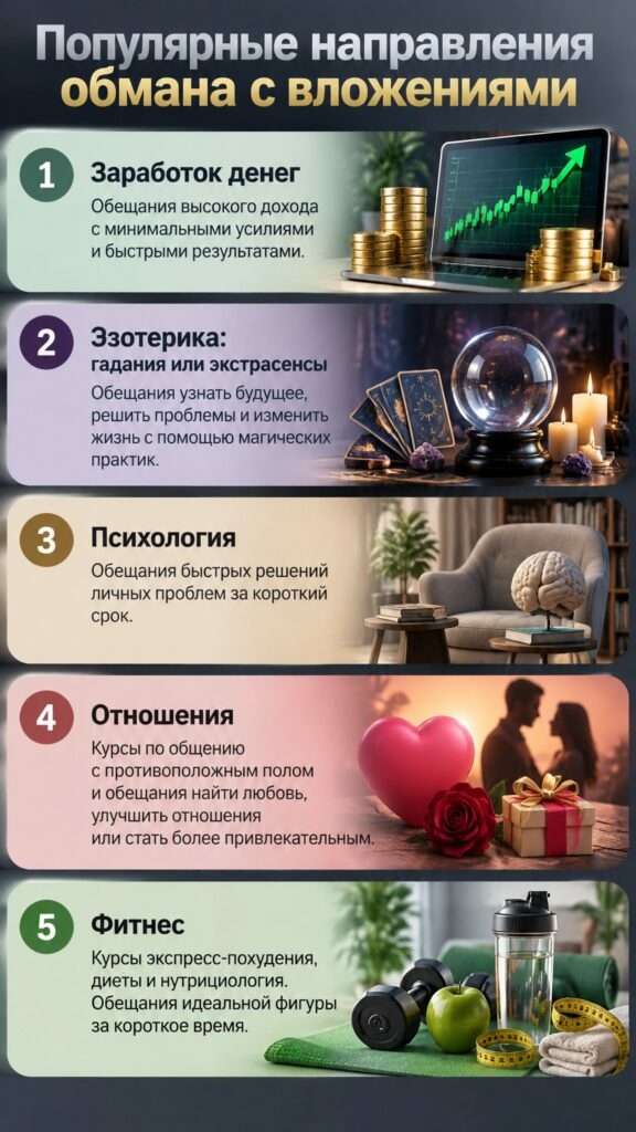 Инфографика: Популярные направления инфоцыганства